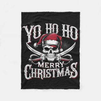 Couverture Polaire Holiday Pirate Yo Ho Ho Merry Christmas Santa Hat 