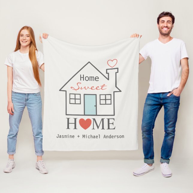 Couverture Polaire Home Sweet Home personnalisée (En situation)