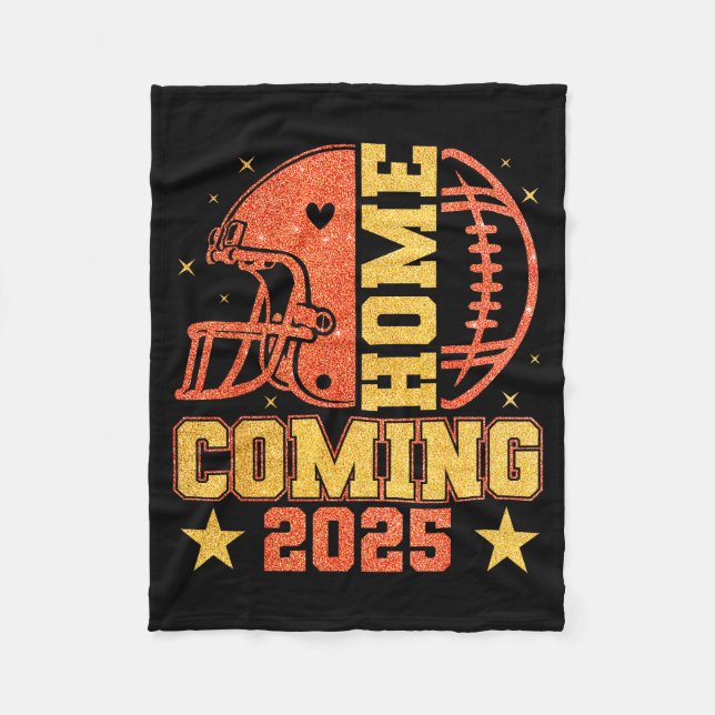 Couverture Polaire Homecoming 2025 Hoco Football Mama Girl Orange Gol (Devant)