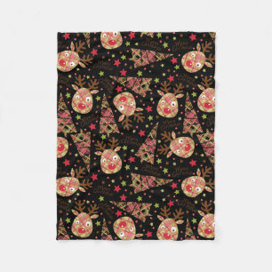 Couverture Polaire Homespun Joyeux Motif de Noël