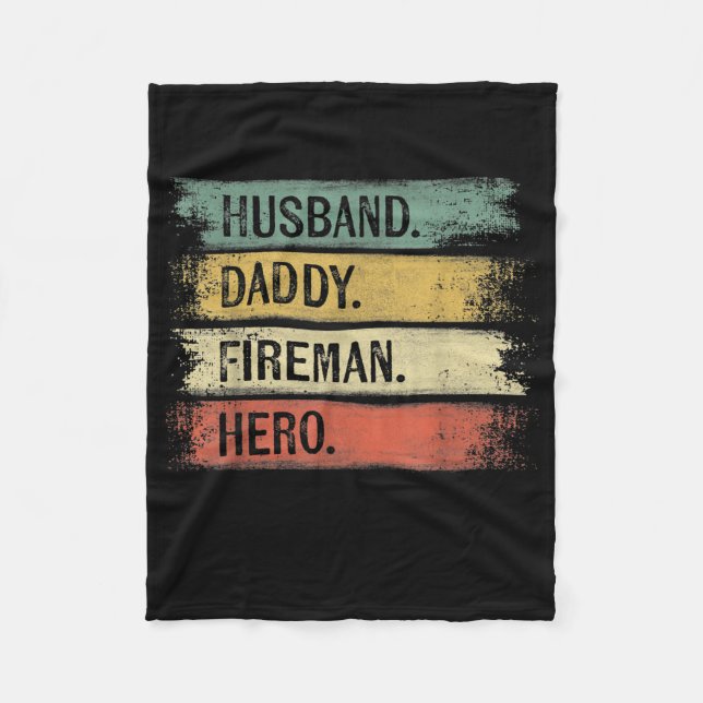 Couverture Polaire Homme Mari Daddy Fireman Hero Pompier (Devant)