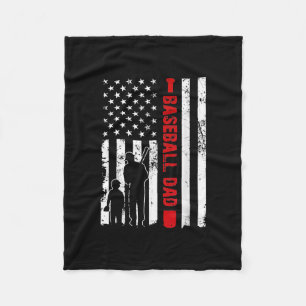 Couverture Polaire Hommes Fier Baseball Papa American Flag Sports
