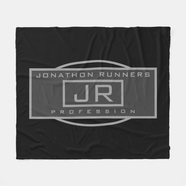 Couverture Polaire Hommes Sportif Géométrique gris foncé et noir (Devant (Horizontal))