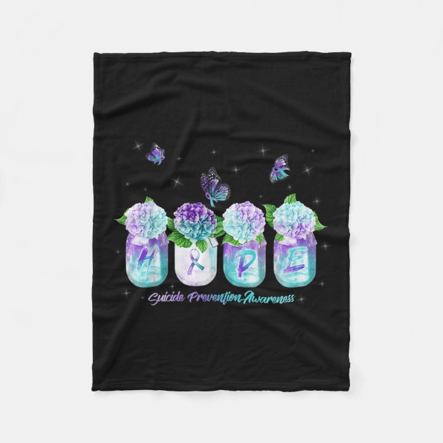 Couverture Polaire Hope Hydrangea Flower Butter Suicide Prévention (Devant)