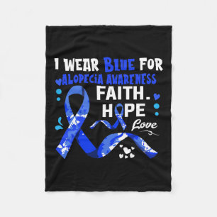 Couverture Polaire Hope Love I Wear Blue For Alopecia Awareness