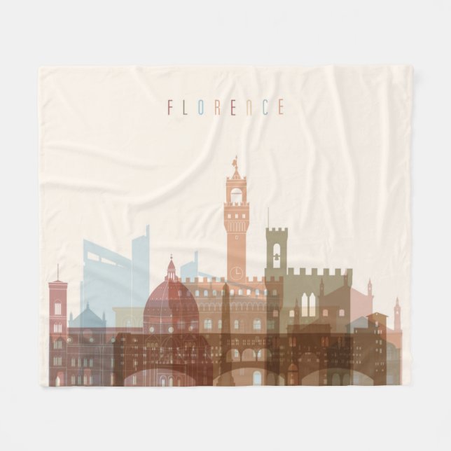 Couverture Polaire Horizon de ville de Florence, Italie | (Devant (Horizontal))