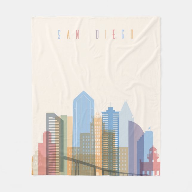 Couverture Polaire Horizon de ville de San Diego (Devant)