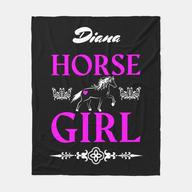 Couverture Polaire Horse Girl avec nom Fleece Blanket (Devant)