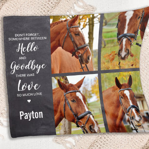 Couverture Polaire Horse Pet Memorial 4 Photo Collage