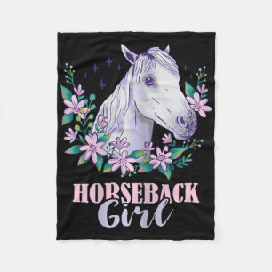 Couverture Polaire Horseback Girl Horseback équitation Cheval Lover E