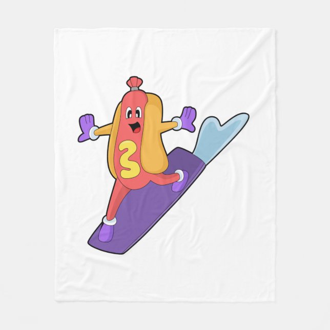 Couverture Polaire Hot-dog as Snowboarder with Sonowboard (Devant)
