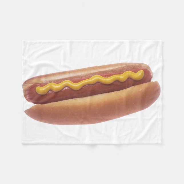Couverture Polaire Hot-dog avec de la moutarde (Devant (Horizontal))