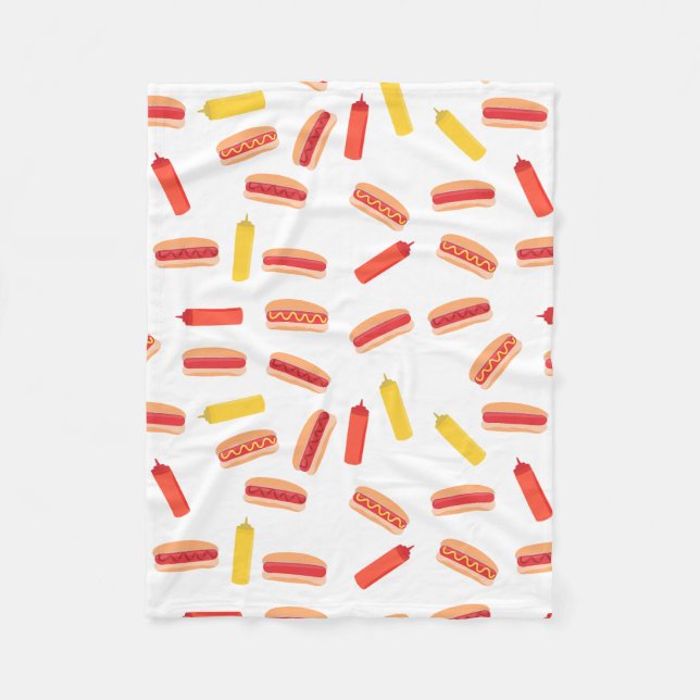 Couverture Polaire Hot Dog Fast Food Motif barbecue (Devant)