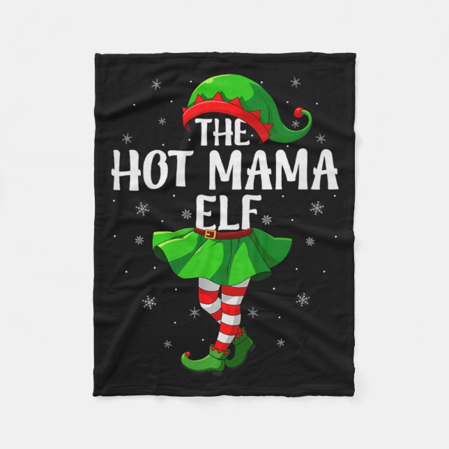 Couverture Polaire Hot Mama Elf Christmas Girls Women Elf Squad Xmas  (Devant)