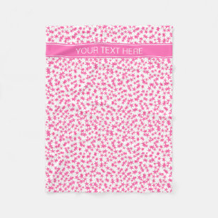 Couverture Polaire Hot Rose 2 Étoiles Blanc BG, Hot rose Nom Monogram
