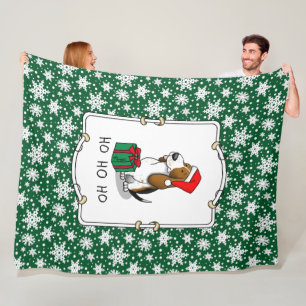 Couverture Polaire Hound de Noël Père Noël Basset (trois couleurs 1)