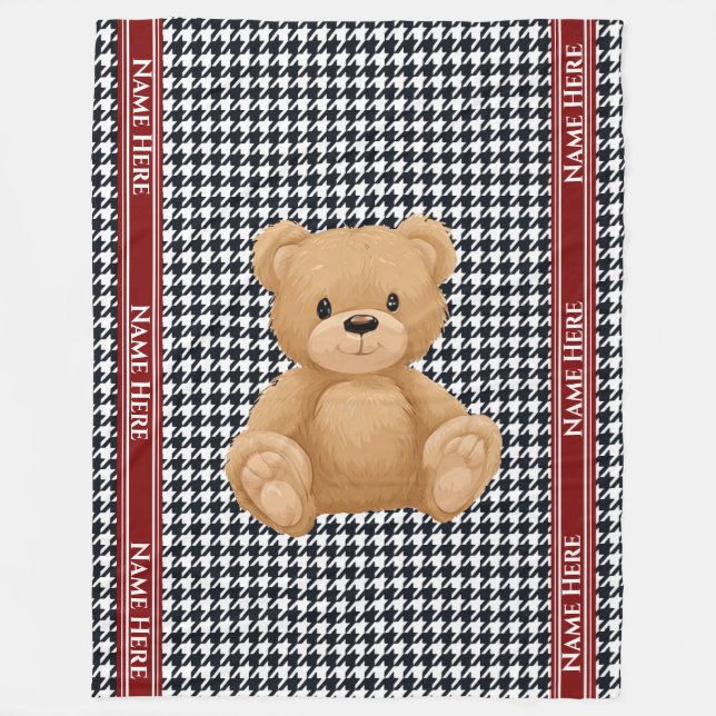 Couverture Polaire Houndstooth Bear Home (Devant)