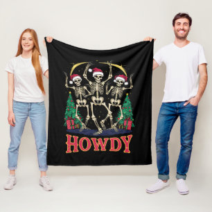 Couverture Polaire Howdy Dancing Skeleton Funny Noël Holiday