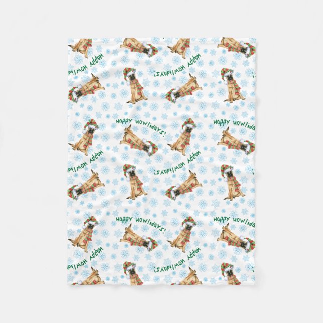 Couverture Polaire Howlidays heureux Malinois (Devant)