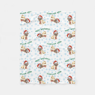 Couverture Polaire Howlidays heureux Terrier blond comme les blés