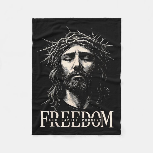 Couverture Polaire Hugvyn Dom Jesus Christian Face Crown God Family C (Devant)