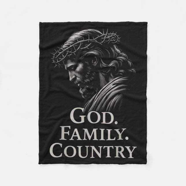 Couverture Polaire Hugvyn God Family Country Jesus Christian Faith Mi (Devant)
