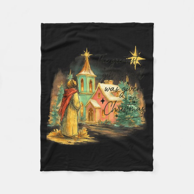 Couverture Polaire Hugvyn Greatest Gift Of All Religious Christmas Na (Devant)