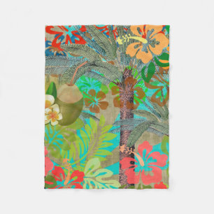Couverture Polaire Hula Vintage Floral Graphisme Floral Hawaii