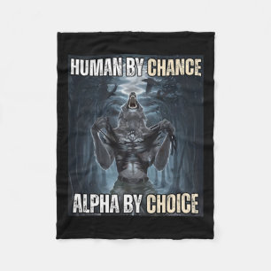 Couverture Polaire Humain Par Chance Alpha Par Choix Cool Funny Alpha