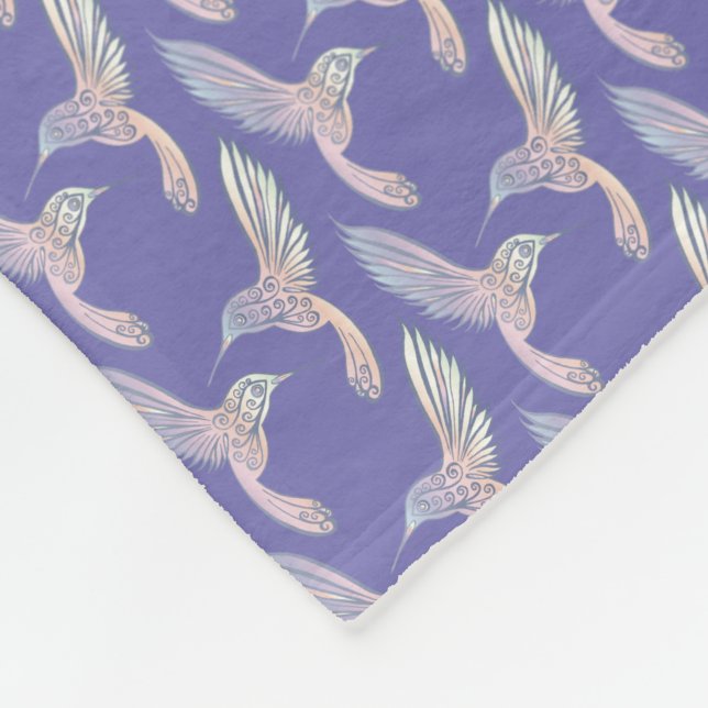 Couverture Polaire Hummingbirds pourpres I (Coin)