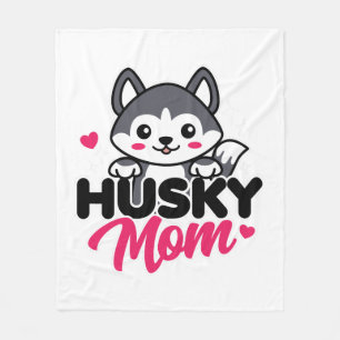 Couverture Polaire Husky Chig Maman Cute Kawaii Design