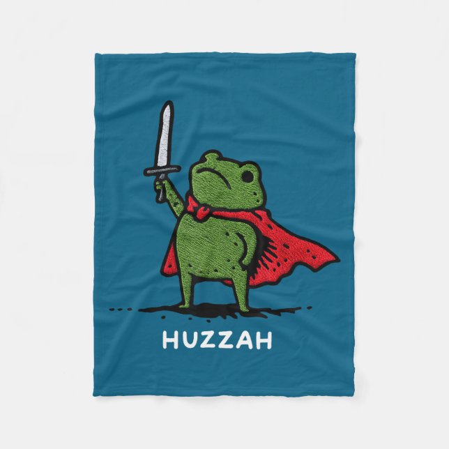 Couverture Polaire Huzzah Frog Knight Funny Sword Meme Quote  (Devant)