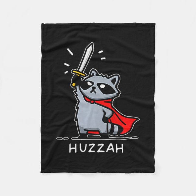 Couverture Polaire Huzzah Raccoon Knight Funny Sword Meme Quote  (Devant)