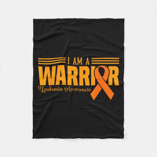 Couverture Polaire I Am A Warrior Funny Leukemia Blood Cancer Awarene (Devant)