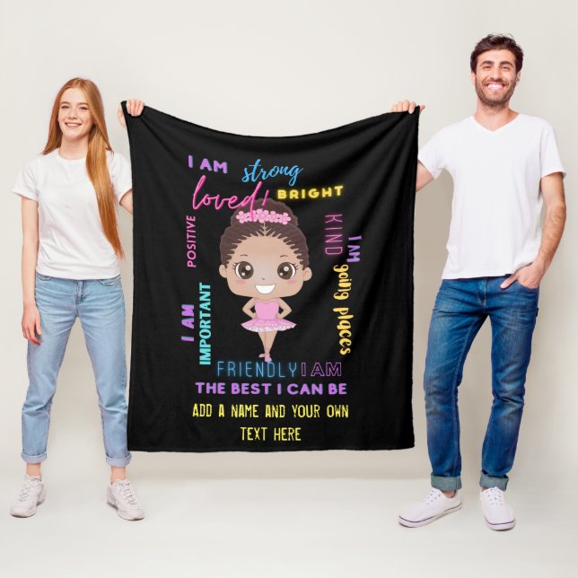 Couverture Polaire I AM - Positive Girl Affirmations Ballerina Fleece (En situation)