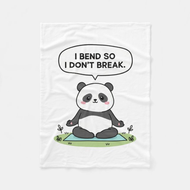 Couverture Polaire “I Bend So I Don’t Break” panda design (Devant)