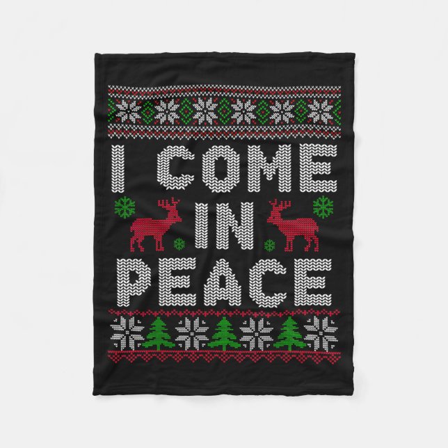 Couverture Polaire I Come In Peace Couple Matching Ugly Christmas Swe (Devant)