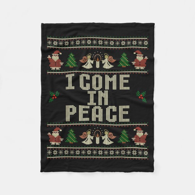 Couverture Polaire I Come In Peace Couple Matching Ugly Christmas Swe (Devant)