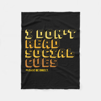 Couverture Polaire I Don't Read Social Cues Please Be Direct Apparel 