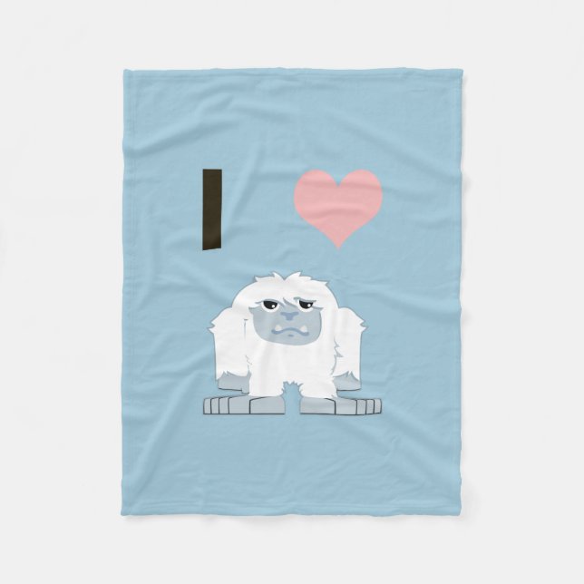 Couverture Polaire I Heart Yeti mignon Cartoon Monster de neige (Devant)