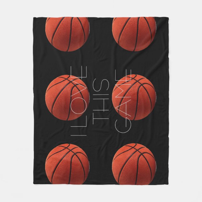 Couverture Polaire I Love Basketball Close Up (Devant)