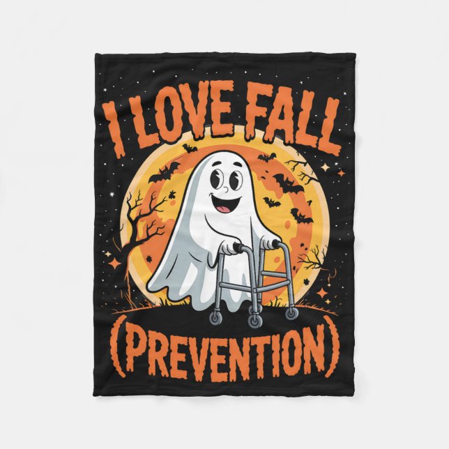 Couverture Polaire I Love Fall Prevention Physique Therapy Halloween (Devant)