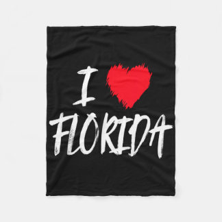Couverture Polaire I Love Florida Usa America Beach Vacation Travel T