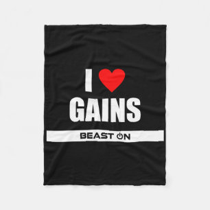 Couverture Polaire I Love Gains Bodybuilding Gainz Gym Fitness Traini