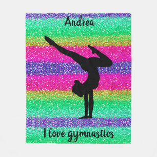 Couverture Polaire I Love Gymnastique Rainbow Sparkle Fleece Blanket