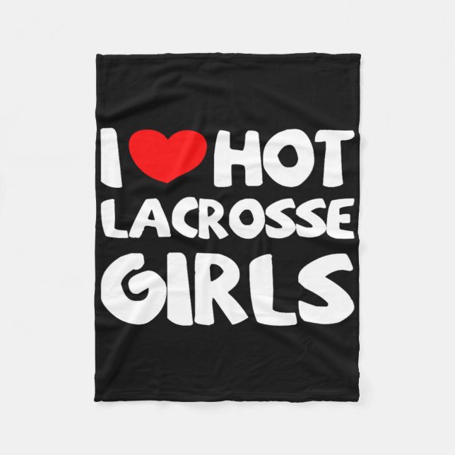 Couverture Polaire I Love Hot Lacrosse Girls Funny Heart Sport (Devant)