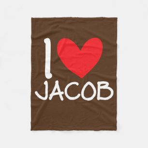 Couverture Polaire I Love Jacob Nom Hommes Personnalisés Guy BFF Ami