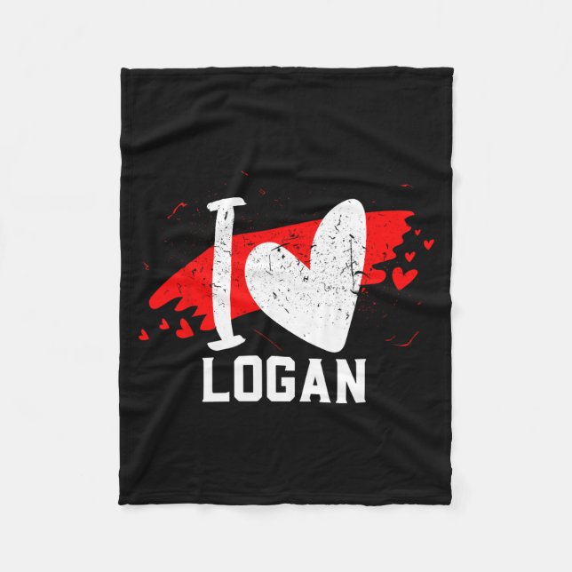 Couverture Polaire I Love Logan I Heart Logan  (Devant)
