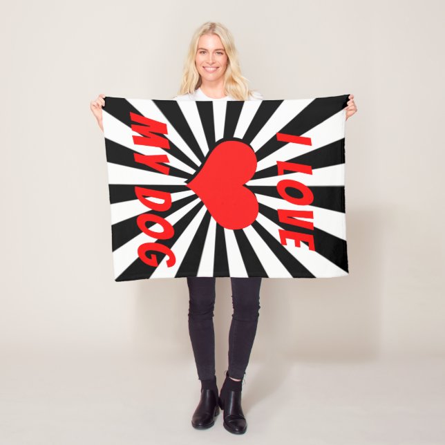 Couverture Polaire I love my dog (En situation)