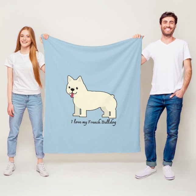 Couverture Polaire I love my French Bulldog (En situation)